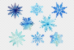 Collection of Watercolor Blue Snowflakes Product Image 3