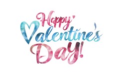 Happy Valentine's Day Sign With Hearts in Pink and Blue Product Image 4