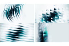 Fractal Glass Backgrounds Set in Turquoise and White Product Image 4