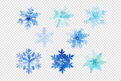 Collection of Watercolor Blue Snowflakes Product Image 4