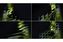 Set of Fractal Effect Green Glass Backgrounds Product Image 5