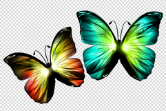 3D Neon Butterflies - 14 Sublimation Clipart &amp; Patterns Product Image 6