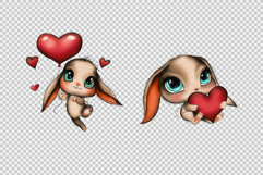Set of Cute Hand Drawn Bunnies Isolated Product Image 3