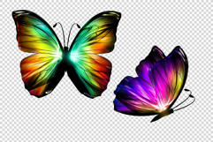 3D Neon Butterflies - 14 Sublimation Clipart &amp; Patterns Product Image 7