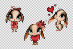 Set of Cute Hand Drawn Bunnies Isolated Product Image 5