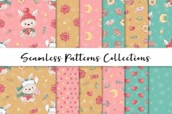 Christmas Bunny Seamless Patterns set Product Image 1