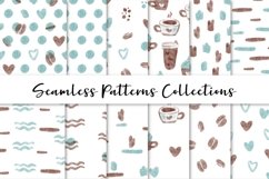 Coffee Watercolor Seamless Patterns Product Image 1