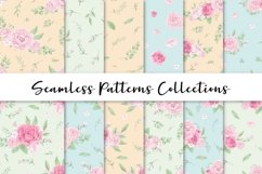 Delicate flowers peonies and roses Seamless Patterns Product Image 1