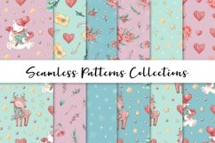 Christmas Bear and Deer Seamless Patterns set Product Image 1