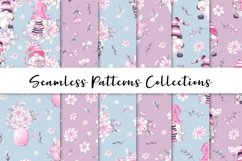 Gnome Flowers Seamless Patterns Product Image 1