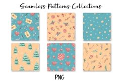 Christmas Cute Gnome Girls Seamless Patterns set Product Image 2