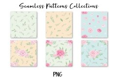 Delicate flowers peonies and roses Seamless Patterns Product Image 2