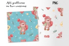 Christmas Bear and Deer Seamless Patterns set Product Image 3