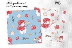 Christmas Bear and Snowman Seamless Patterns set Product Image 3