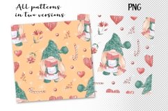 Christmas Cute Gnome Girls Seamless Patterns set Product Image 3