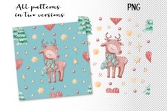 Christmas Bear and Deer Seamless Patterns set Product Image 3