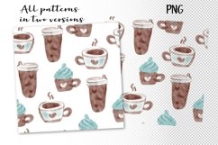 Coffee Watercolor Seamless Patterns Product Image 4