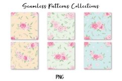 Delicate flowers peonies and roses Seamless Patterns Product Image 3
