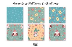 Christmas Cute Gnome Girls Seamless Patterns set Product Image 4