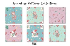 Christmas Bear and Deer Seamless Patterns set Product Image 4