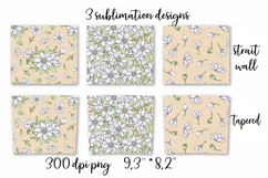 Flowers sublimation design. Skinny tumbler wrap design. Product Image 6