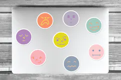 Planner Stickers Emotions | Colored Smiley Face Emojis Product Image 2
