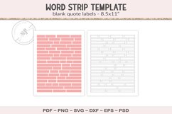 Scrapbooking word strip template, PSD, SVG, EPS, DXF Product Image 1
