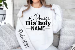 Praise His Holy Name Sleeve SVG, Christian SVG Design Product Image 3