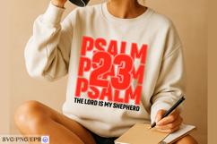 Christian PSALM 23 Varsity SVG PNG T-shirt Design Product Image 4