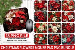 Christmas Flowers Mouse Pad Bundle - Christmas Sublimation Product Image 1