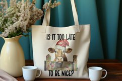 Funny Christmas Cow Nice or Naughty Sublimation Png Product Image 3