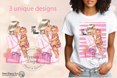 Love You Mom Fashion Blonde Mother &amp; Cute Baby Clipart PNG Product Image 1
