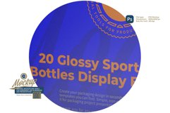 20 Glossy Sport Nutrition Bottles Display Box Mockup Product Image 3