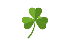 Green four-leaf clover with a small frog sitting on it in fl Product Image 1