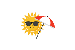 Bright and cheerful sun wearing sunglasses with a colorful b Product Image 1