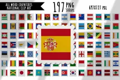 All World Countries. National Clip Art. Post stamps Product Image 1