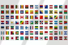 All World Countries. National Clip Art. Post stamps Product Image 2