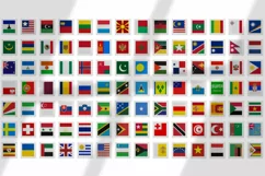 All World Countries. National Clip Art. Post stamps Product Image 3