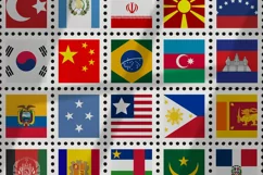 All World Countries. National Clip Art. Post stamps Product Image 4