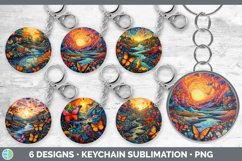 Bundle of six Rainbow Butterflies Keychain designs.