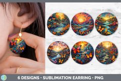 Bundle of six Rainbow Butterflies Round Earrings designs.