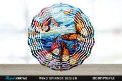 Psychedelic Butterflies Wind Spinner Sublimation PNG Design Product Image 1