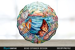 Psychedelic Butterflies Wind Spinner Sublimation PNG Design Product Image 1