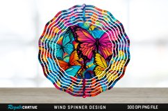Psychedelic Butterflies Wind Spinner Sublimation PNG Design Product Image 1