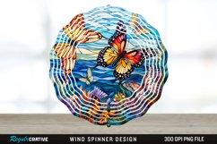 Psychedelic Butterflies Wind Spinner Sublimation PNG Design Product Image 1