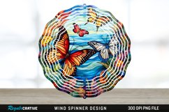 Psychedelic Butterflies Wind Spinner Sublimation PNG Design Product Image 1