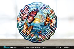 Psychedelic Butterflies Wind Spinner Sublimation PNG Design Product Image 1