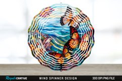 Psychedelic Butterflies Wind Spinner Sublimation PNG Design Product Image 1