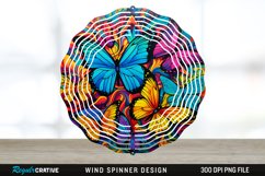 Psychedelic Butterflies Wind Spinner Sublimation PNG Design Product Image 1
