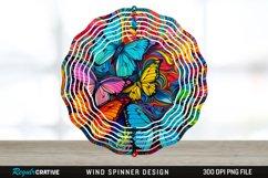 Psychedelic Butterflies Wind Spinner Sublimation PNG Design Product Image 1